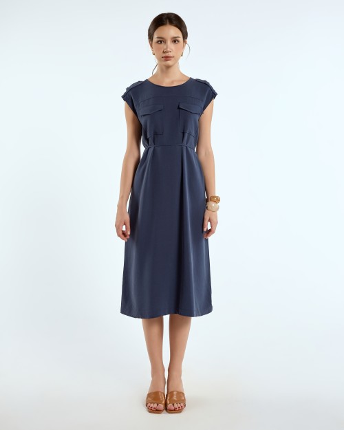 Sixdo SIXDO G-Navy Khaki Loose Dress